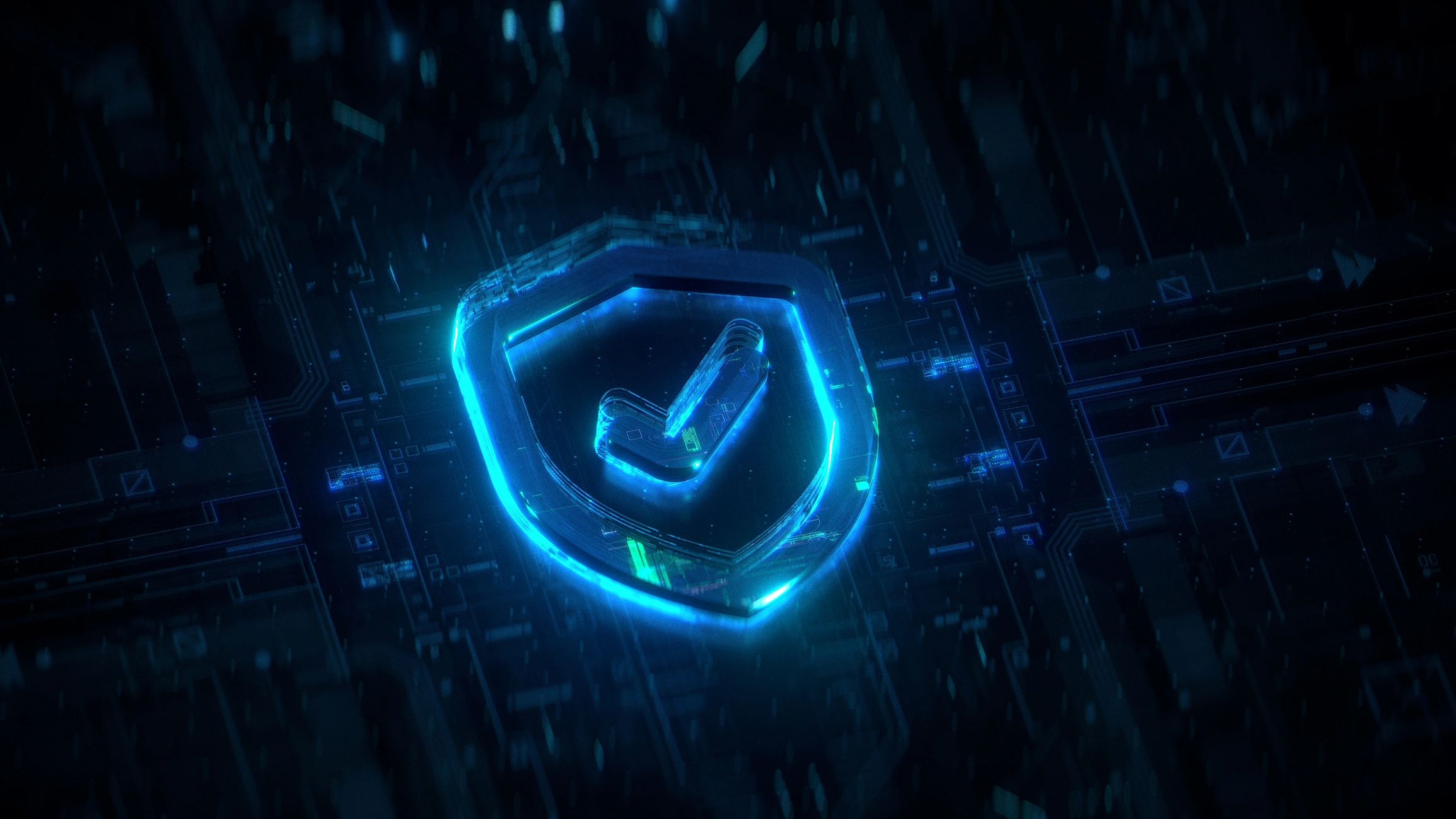 Abstract cybersecurity shield representing data protection